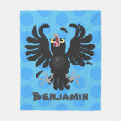 Funny Crave Rabe Cartoon Illustration Fleecedecke (Vorderseite)