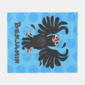 Funny Crave Rabe Cartoon Illustration Fleecedecke (Vorderseite (Horizontal))