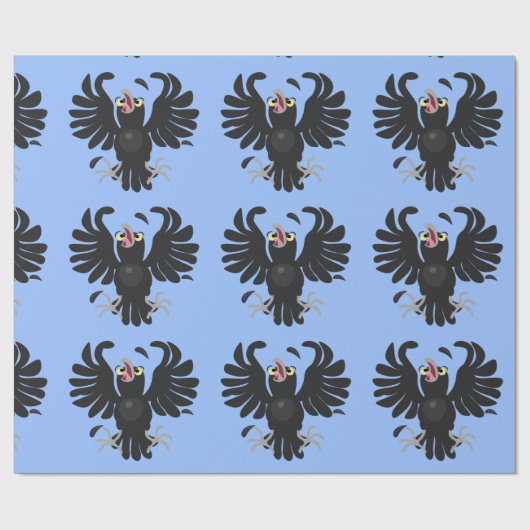 Funny Crave Rabe Cartoon Illustration Geschenkpapier (Flach)