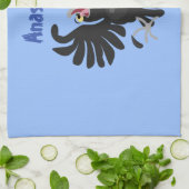 Funny Crave Rabe Cartoon Illustration Geschirrtuch (Gefaltet)