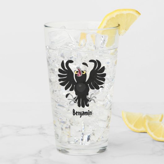 Funny Crave Rabe Cartoon Illustration Glas (Rückseite Ice)