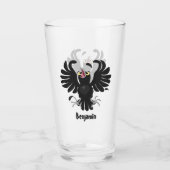 Funny Crave Rabe Cartoon Illustration Glas (Vorderseite)