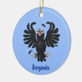 Funny Crave Rabe Cartoon Illustration Keramik Ornament (Links)