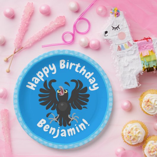 Funny Crave Rabe Cartoon Illustration Pappteller (Party)