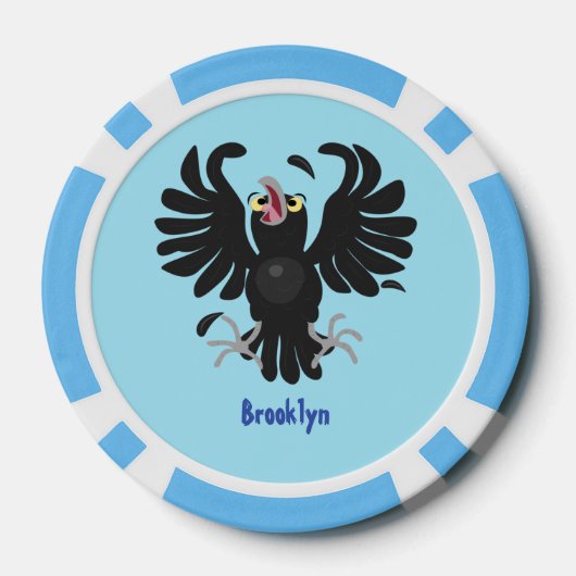 Funny Crave Rabe Cartoon Illustration Pokerchips (Rückseite)