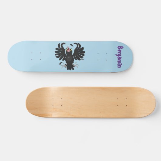 Funny Crave Rabe Cartoon Illustration Skateboard (Horizontal)