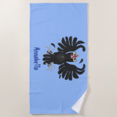 Funny Crave Rabe Cartoon Illustration Strandtuch (Vorderseite)