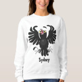 Funny Crave Rabe Cartoon Illustration Sweatshirt (Vorderseite)