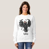 Funny Crave Rabe Cartoon Illustration Sweatshirt (Vorne ganz)