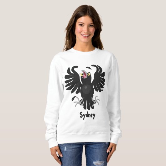 Funny Crave Rabe Cartoon Illustration Sweatshirt (Vorne ganz)