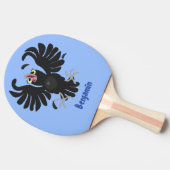 Funny Crave Rabe Cartoon Illustration Tischtennis Schläger (Seitenansicht)
