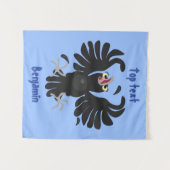 Funny Crave Rabe Cartoon Illustration Wandteppich (Vorderseite (Horizontal))