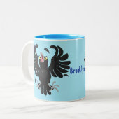 Funny Crave Rabe Cartoon Illustration Zweifarbige Tasse (Vorderseite Links)