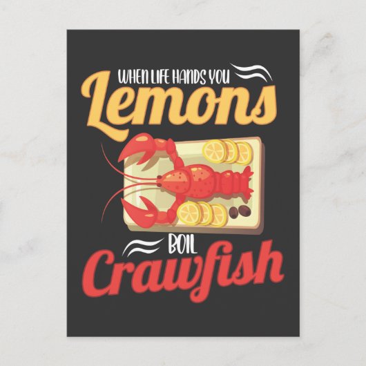 Funny Crawfish Boiling Lemon Hummer Food Joster Postkarte (Vorderseite)