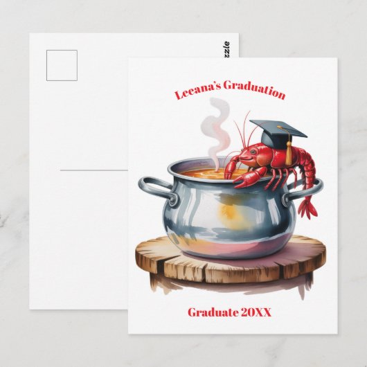 Funny Crawfish Graduation Postkarte (Vorne/Hinten)