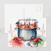Funny Crawfish Nurse Graduation Postcard Postkarte (Vorne/Hinten)