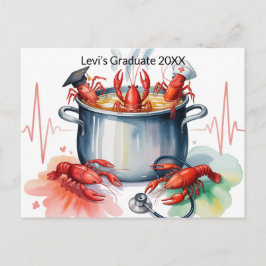 Funny Crawfish Nurse Graduation Postcard Postkarte