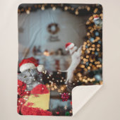 Funny "Crazy Animal House" Weihnachten Sherpadecke (Vorderseite)