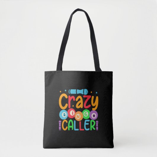 Funny crazy Bingo caller word art  Tasche (Vorderseite)