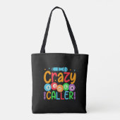 Funny crazy Bingo caller word art  Tasche (Rückseite)