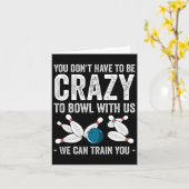 Funny Crazy Bowling Gift Bowlers Zehn Button Spiel Karte (Gelbe Blume)