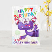 Funny Crazy Brother Birthday Karte (Gelbe Blume)