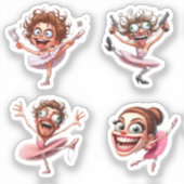 Funny crazy Caricaterina Aufkleber (Vorderseite)