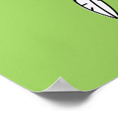 Funny Crazy Cartoon Chicken Wing Fling Poster (Ecke)