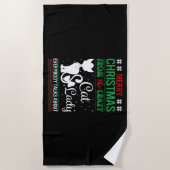 Funny Crazy Cat Lady Christmas Ugly Strandtuch (Vorderseite)