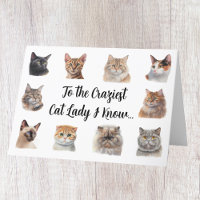 Funny Crazy Cat Lady Geburtstagskarte