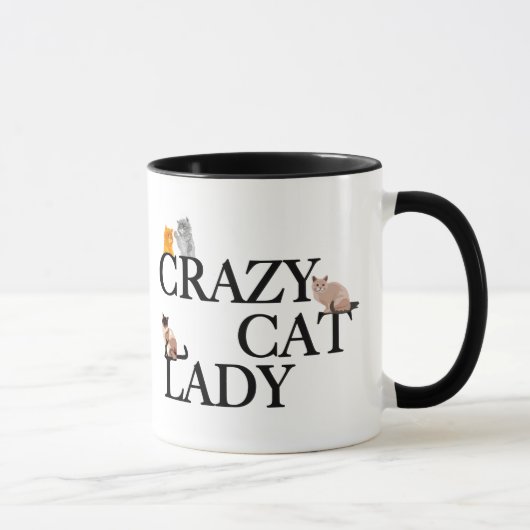 Funny Crazy Cat Lady Tasse (Rechts)