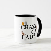 Funny Crazy Cat Lady Tasse (VorderseiteRechts)