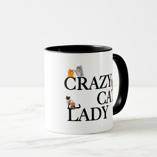Funny Crazy Cat Lady Tasse (VorderseiteRechts)