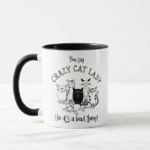 Funny Crazy Cat Lady Tasse (Links)