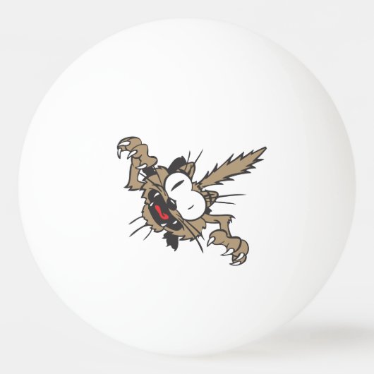 Funny Crazy Cat Tischtennisball (Rückseite)