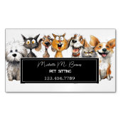 Funny Crazy Cats Hunde Haustiere Pflegesitzer Magnetische Visitenkarte (Vorderseite)