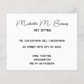 Funny Crazy Cats Hunde Haustiere Sitter Geschäft Flyer (Hinten)