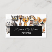 Funny Crazy Cats Hunde Haustiere Sitter Termin Kar Visitenkarte (Vorderseite)