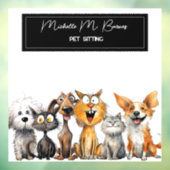 Funny Crazy Cats Hunde Haustiere Sitter Unternehme Fensteraufkleber (Blatt 3)