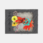 Funny Crazy Chicken Lady Word Art Fleecedecke (Vorderseite (Horizontal))