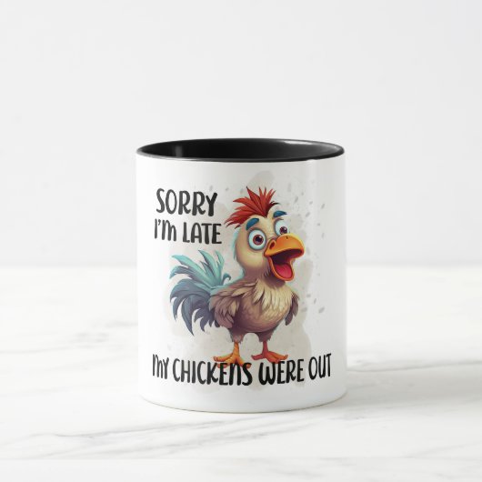 Funny Crazy Chicken Tasse (Zentrum)