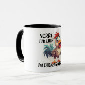 Funny Crazy Chicken Tasse (Vorderseite Links)