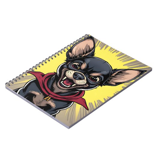 Funny Crazy Chihuahua Notizblock (Linke Seite)