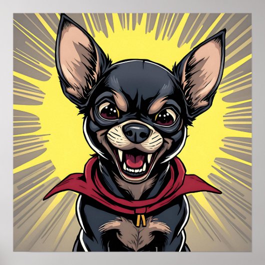 Funny Crazy Chihuahua Poster (Vorne)