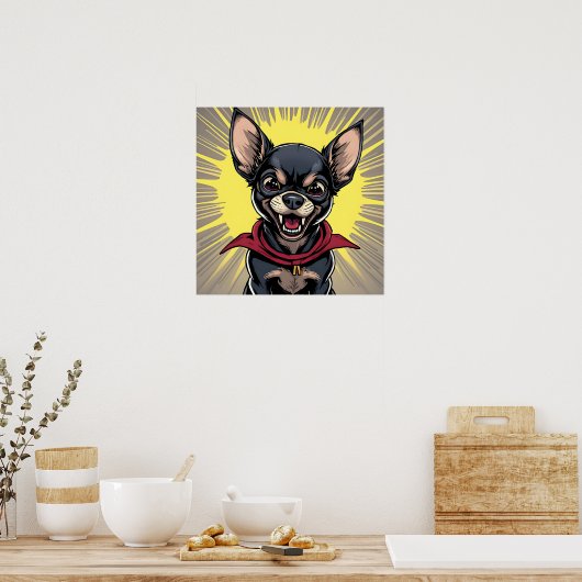 Funny Crazy Chihuahua Poster (Küche)