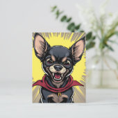 Funny Crazy Chihuahua Postkarte (Stehend Vorderseite)