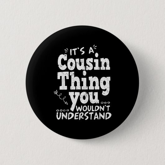 Funny Crazy Cousin Crew Family Matching Group Blac Button (Vorderseite)