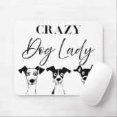 Funny Crazy Dog Lady Mousepad (Mit Mouse)