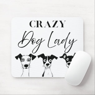 Funny Crazy Dog Lady Mousepad