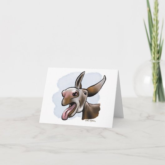 Funny Crazy Donkey Cartoon Dankeskarte (Vorderseite)